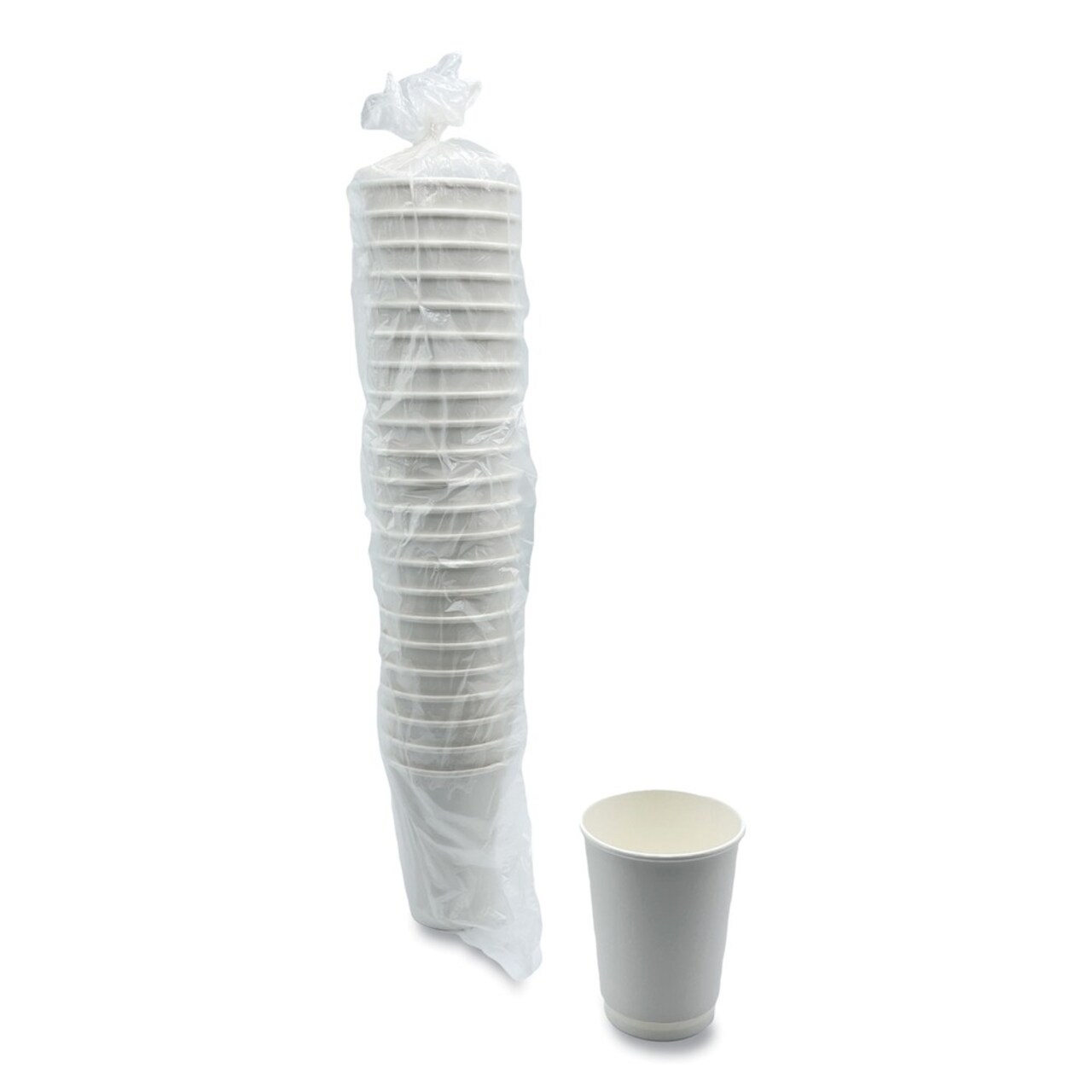 Boardwalk 12 oz. Double-Walled Paper Hot Cups - White (25/Pack)